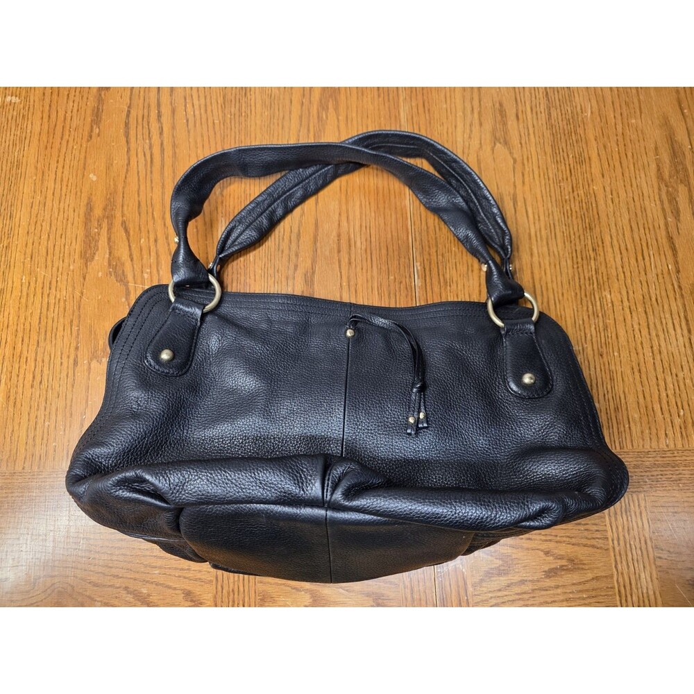 Talbots Pebble Leather Grain Black Shoulder Bag